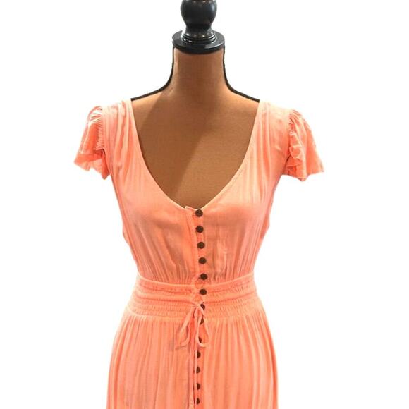 Tiare Hawaii Ombre Button Front Tiered High-Low Maxi Dress – Small - Picture 2 of 8